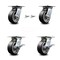 Service Caster 5 Inch Rubber on Aluminum Swivel Caster Swivel Locks 2 Brakes SCC, 2PK SCC-35S520-RAB-BSL-2-SLB-2 - alternate 1
